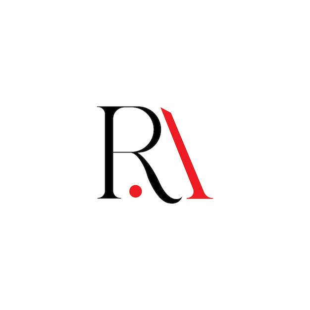 Ra logo lettera design vettoriale