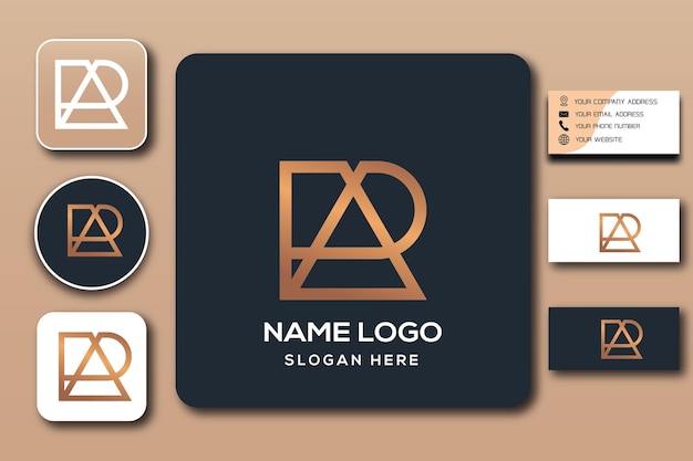 ra monogram logo template