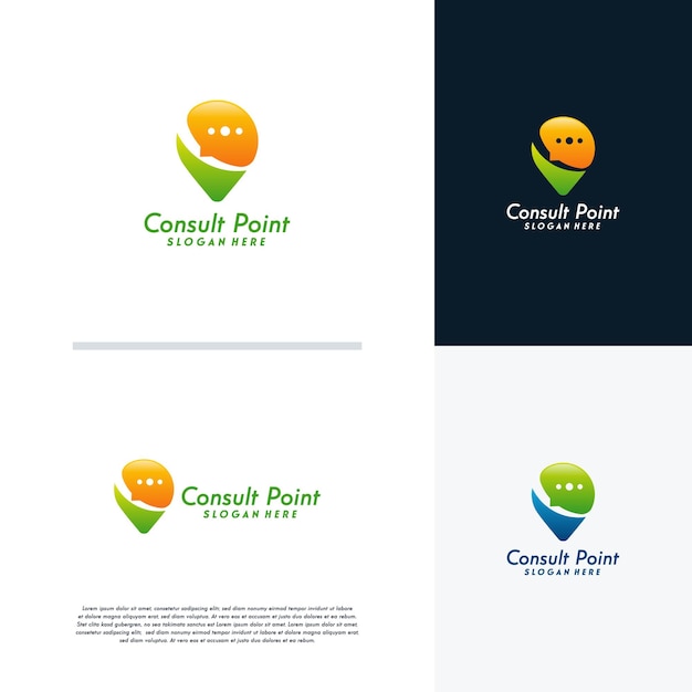 Raadpleeg Point logo ontwerpen concept vector, Consulting logo template