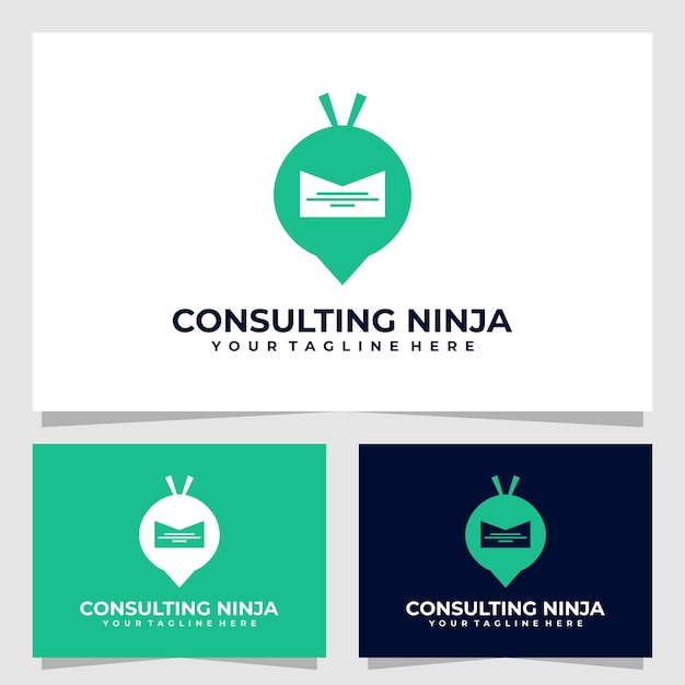 Raadpleging van ninja logo vector ontwerpsjabloon