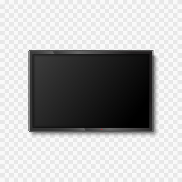 Raalistische TV of monitor op transparante achtergrond Vectorillustratie