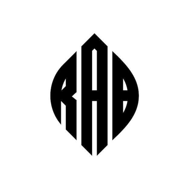 Rab cerchio lettera logo design con forma di cerchio e ellisse rab ellisse lettere con stile tipografico le tre iniziali formano un logo cerchio rab cerchio emblema astratto monogramma lettera segno vettore