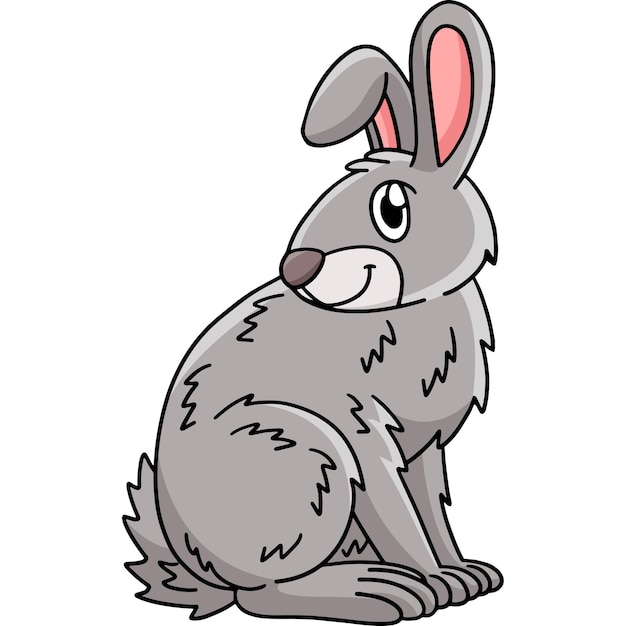 Rabbit Animal Cartoon Colored Clipart Illustration