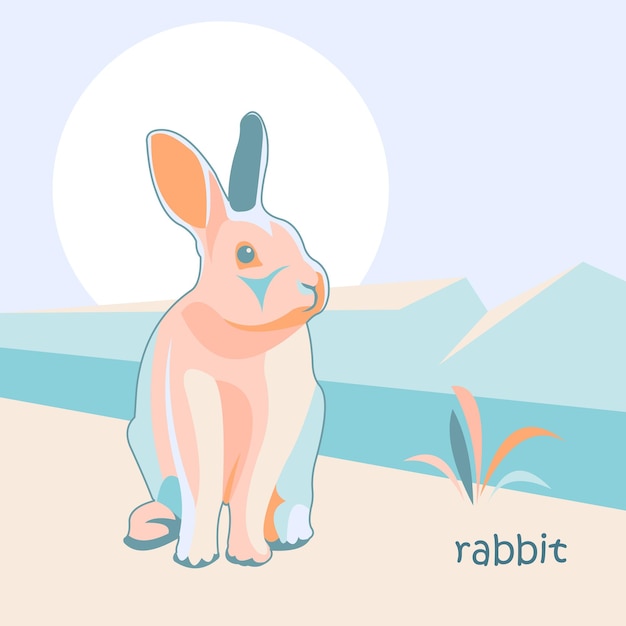 Rabbit animal ilustration colour