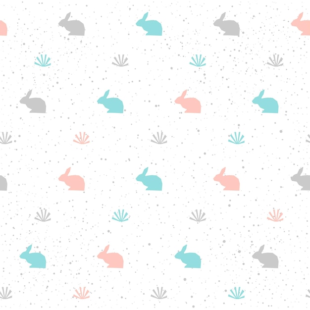 Фон кролика. Серый, синий и розовый абстрактный кролик для открытки, приглашения, альбома, альбома для вырезок, оберточной бумаги для пасхальных праздников, текстильной ткани, одежды и т. Д. Тема сельскохозяйственных животных.