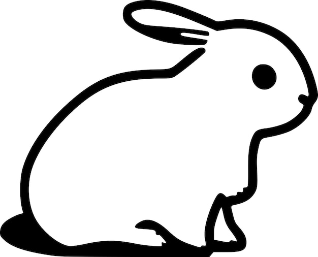 Vector rabbit black and white isolated icon vector illustration