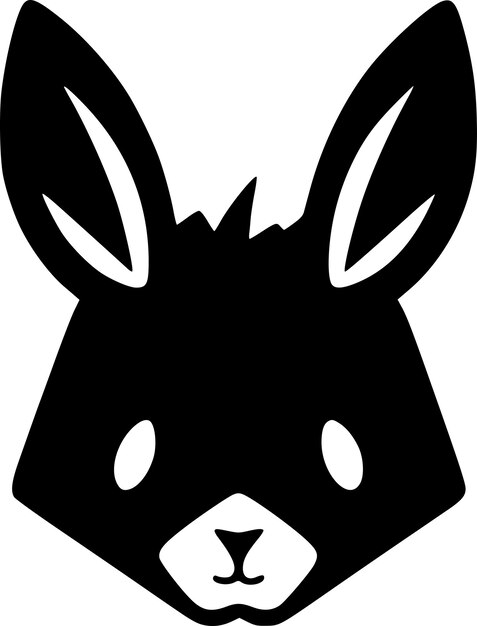 Rabbit Black and White Vector illustration