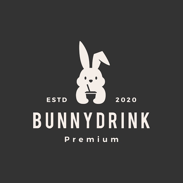 Rabbit bunny drink vintage logo