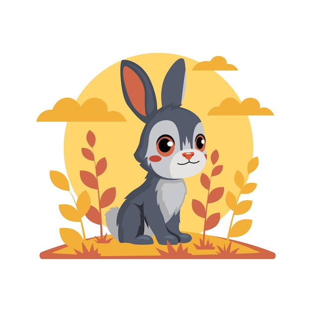 the rabbit bunny is a funny vector illustration of farm animal for kids posters logo