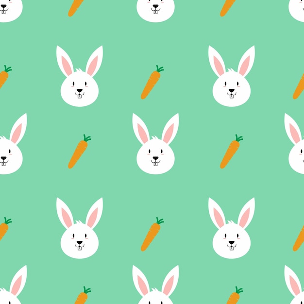 Rabbit and Carrot Seamless Pattern