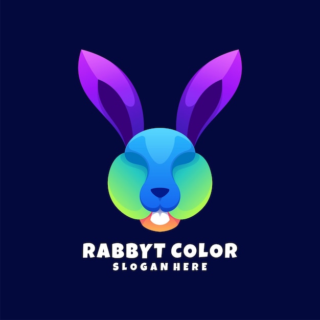 Vector rabbit coloring logo