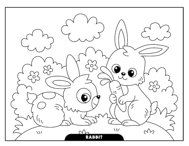 Disegni da colorare di conigli per bambini