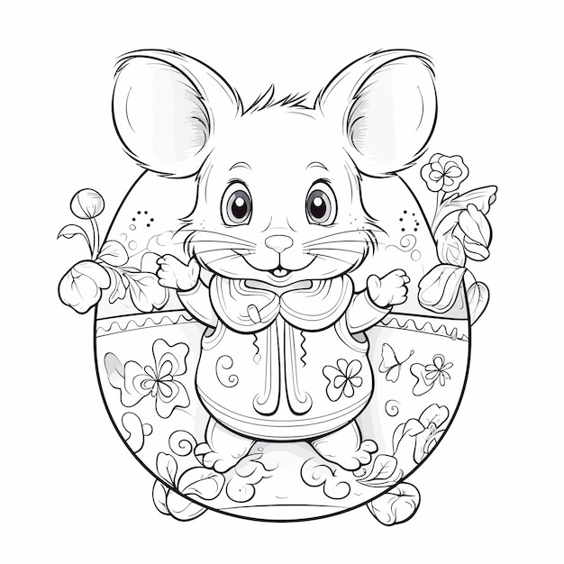 Vector rabbit coloring pages for kids