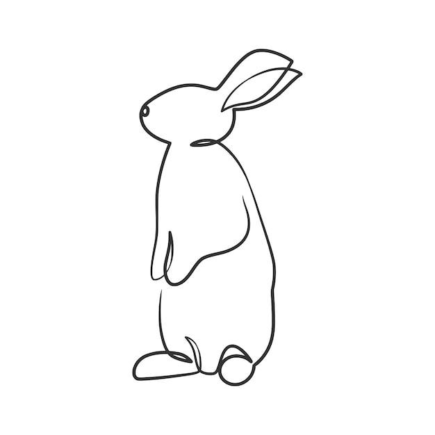 Premium Vector | Rabbit continuous one line art drawing