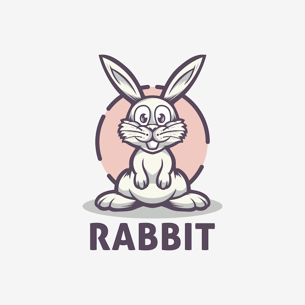 rabbit cute logo template