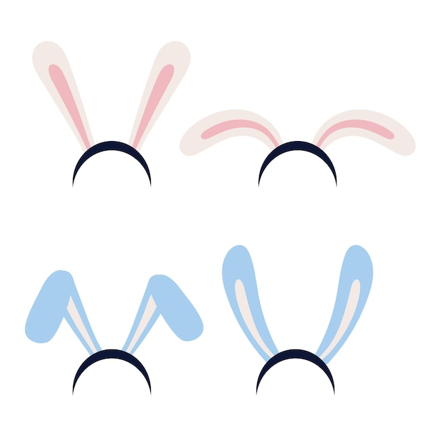 Vector rabbit ears masks collection