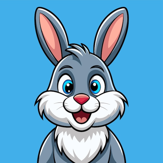 Rabbit easter bunny hand drawn cartoon character sticker icon concept isolated illustration