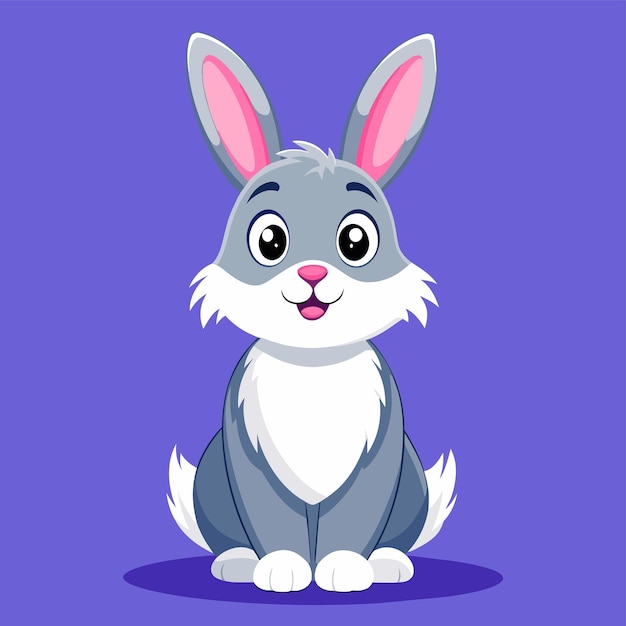 Rabbit easter bunny hand drawn cartoon character sticker icon concept isolated illustration