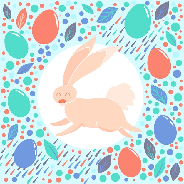 Rabbit Easter Eggs Background