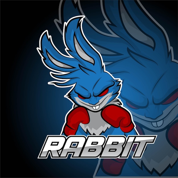 Rabbit esport gaming mascot logo