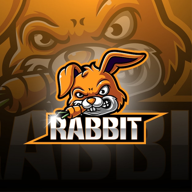 Vettore logo della mascotte di coniglio esport
