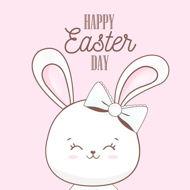 Rabbit face happy easter day love collection Vector