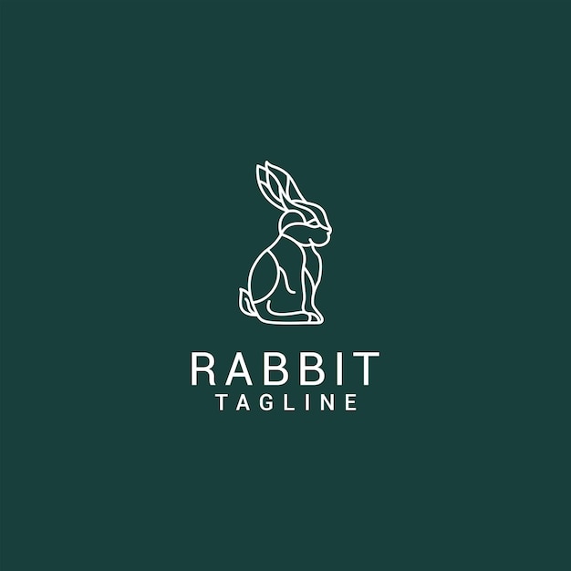 Rabbit geometric logo vector icon design template