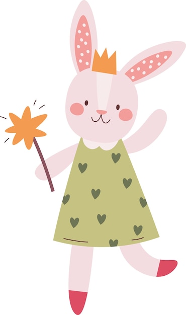 Vector rabbit girl princess