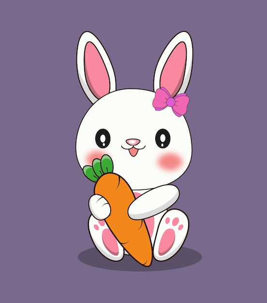 Rabbit girl vector