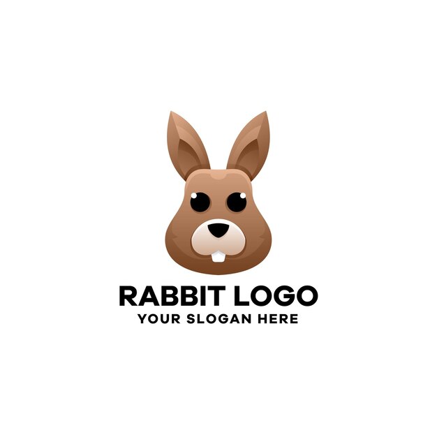 Rabbit gradient logo template