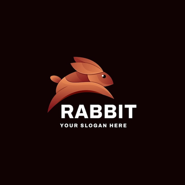 Rabbit Gradient Logo Vector Icon Illustration