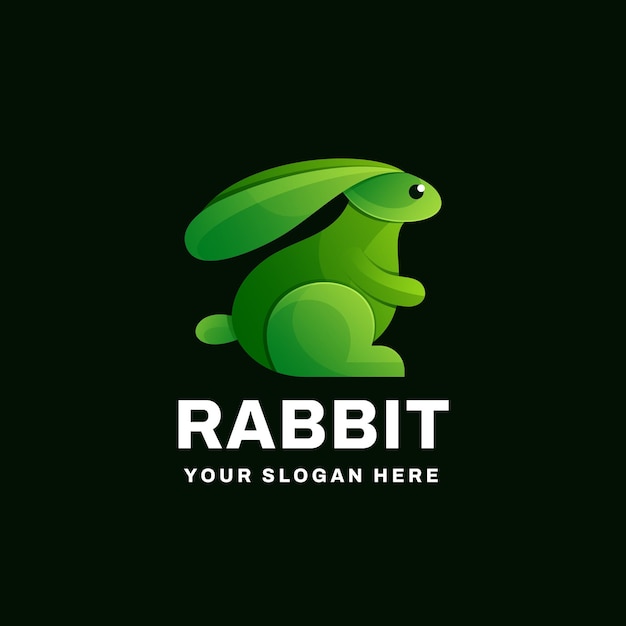 Rabbit Gradient Logo Vector Icon Illustration