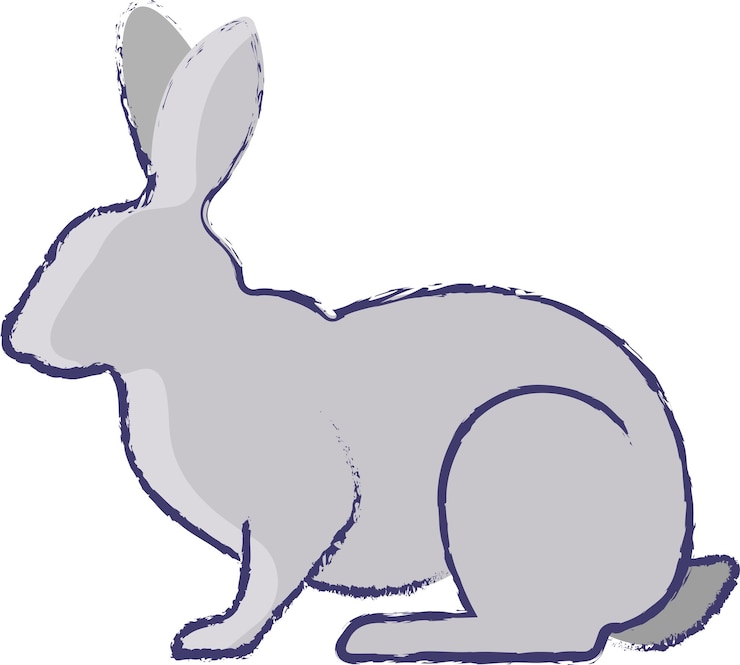 Vector rabbit hand drawn vector illustration