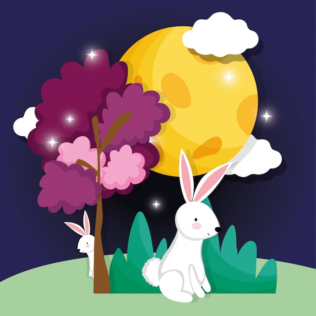 Rabbit happy moon festival image