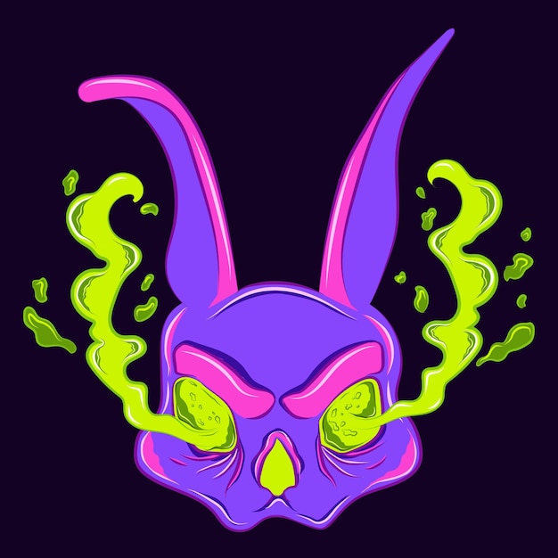 Vector rabbit hazard mask tshirt desing illustration