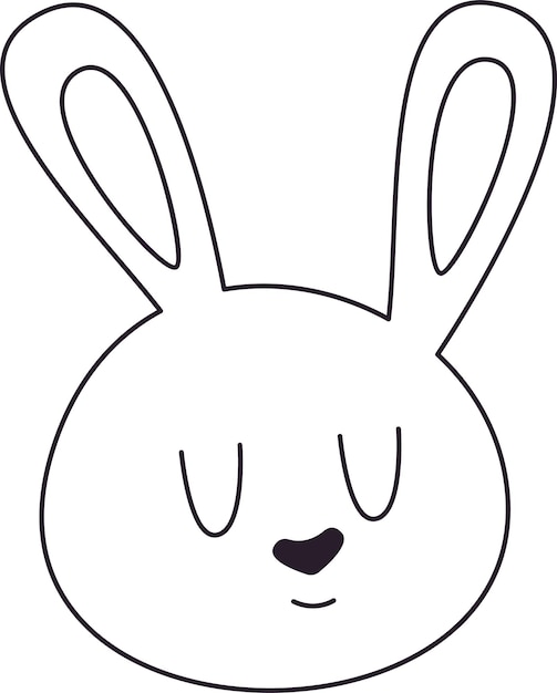 Vector rabbit head lined