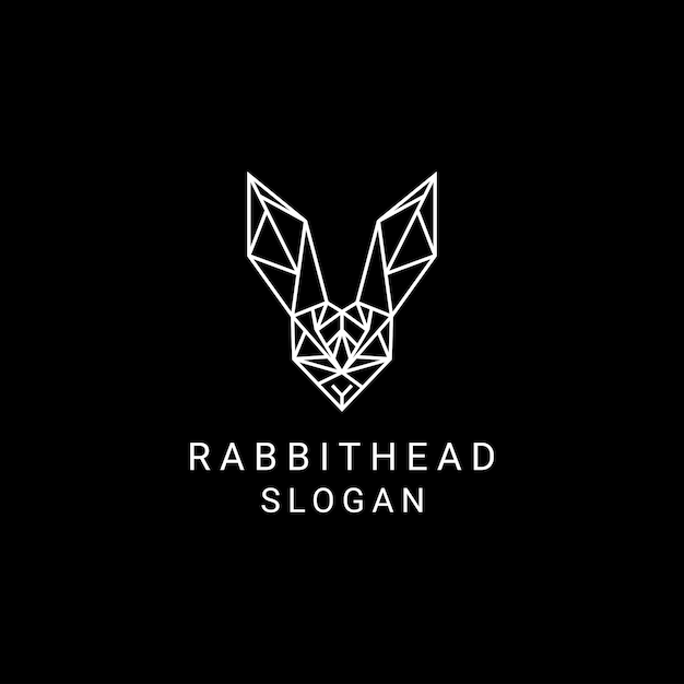 Rabbit head logo design icon template