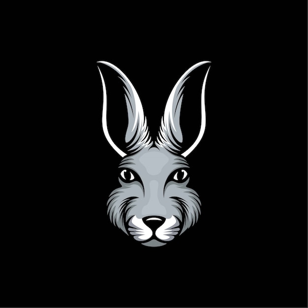 Vector rabbit head logo design illustration