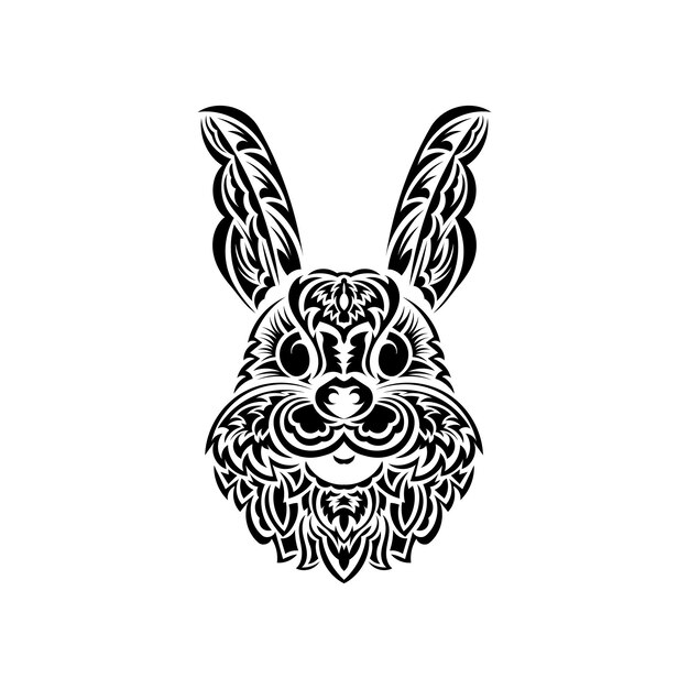 Логотип головы кролика Изолированный символ 2023 года Ручная работа