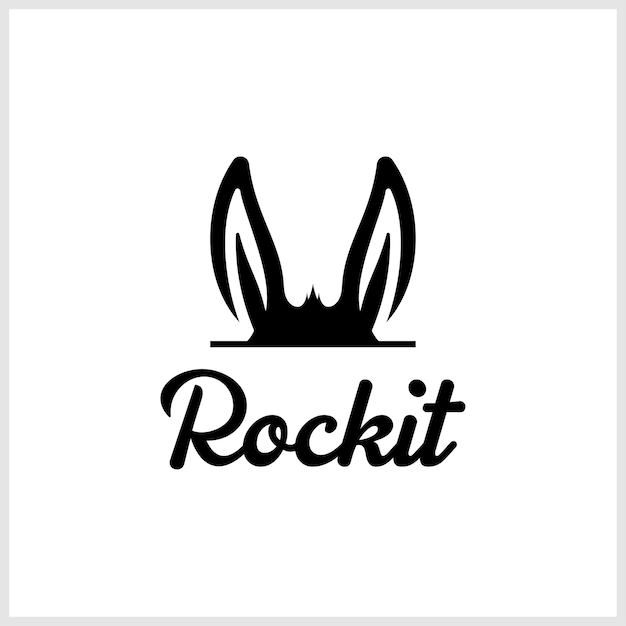 Rabbit head Logo template Cute animal