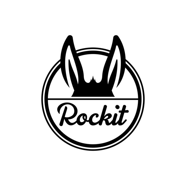 Rabbit head Logo template Cute animal