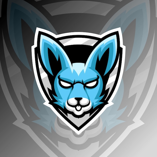 Logo esport testa mascotte testa di coniglio