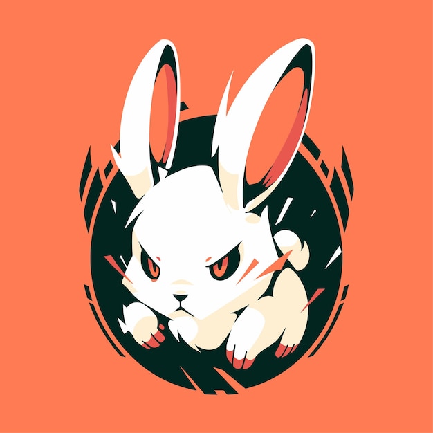 Rabbit Head Mascot Logo for Esport Rabbit Tshirt Design Bunny Logo Rabbit Sticker