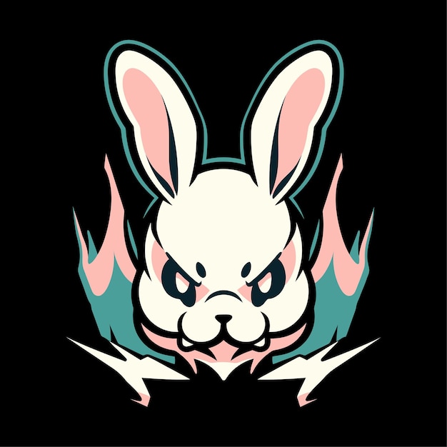 Rabbit Head Mascot Logo for Esport Rabbit Tshirt Design Bunny Logo Rabbit Sticker