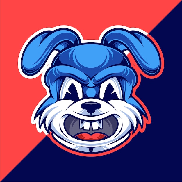 Rabbit Head Mascot Logo Template