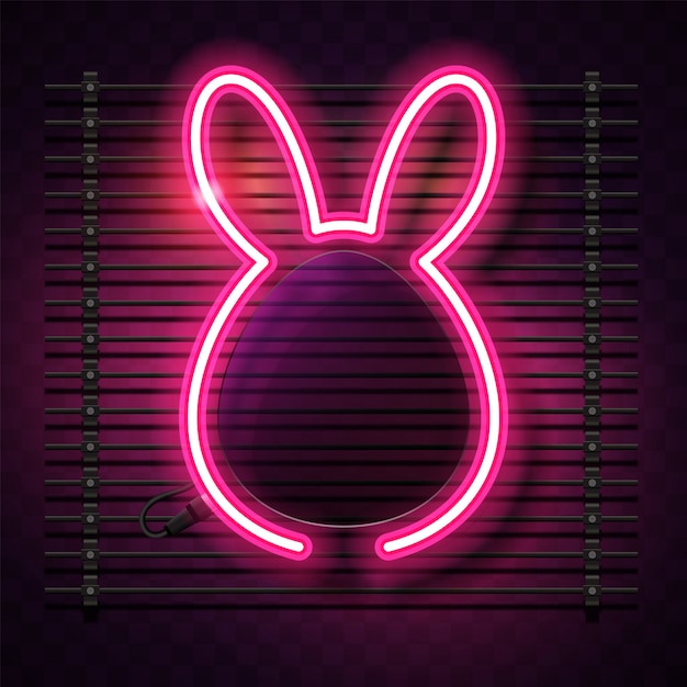 Rabbit head neon banner.