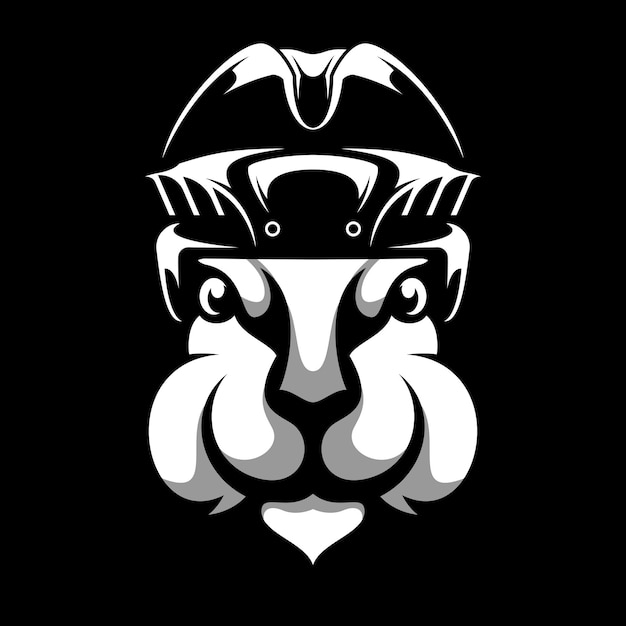 Vector rabbit hockey helmet black and white