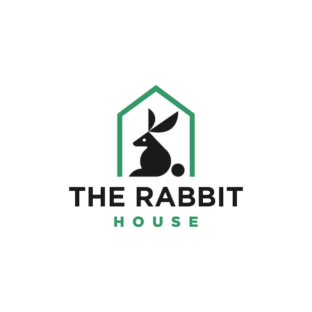 토끼 집 홈 로고 벡터 아이콘 그림 애완 동물 수의학 개념 로고 토끼 애완 동물 가게 기호