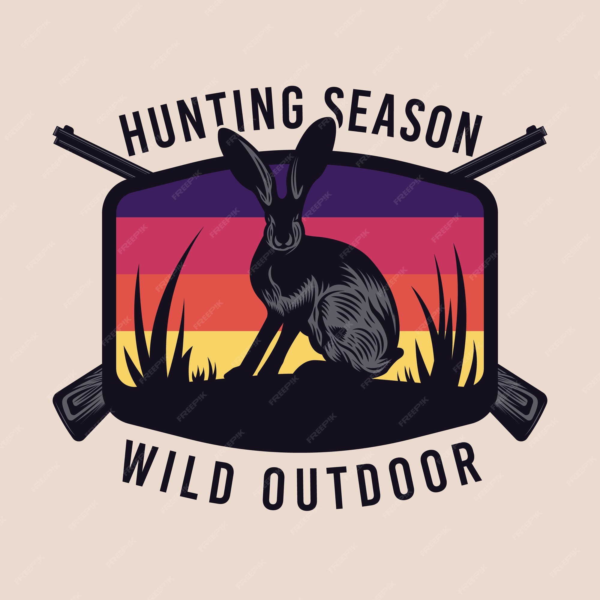 Premium Vector | Rabbit hunting wild emblem badge Premium Vector | Rabbit hunting wild emblem badge
