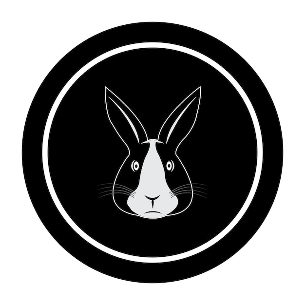 토끼 아이콘 로고 벡터 디자인 서식 파일